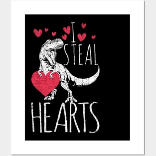 I steal hearts - t-rex dinosaur and heart Posters and Art